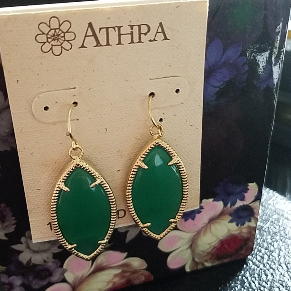 Green Glass Earrings